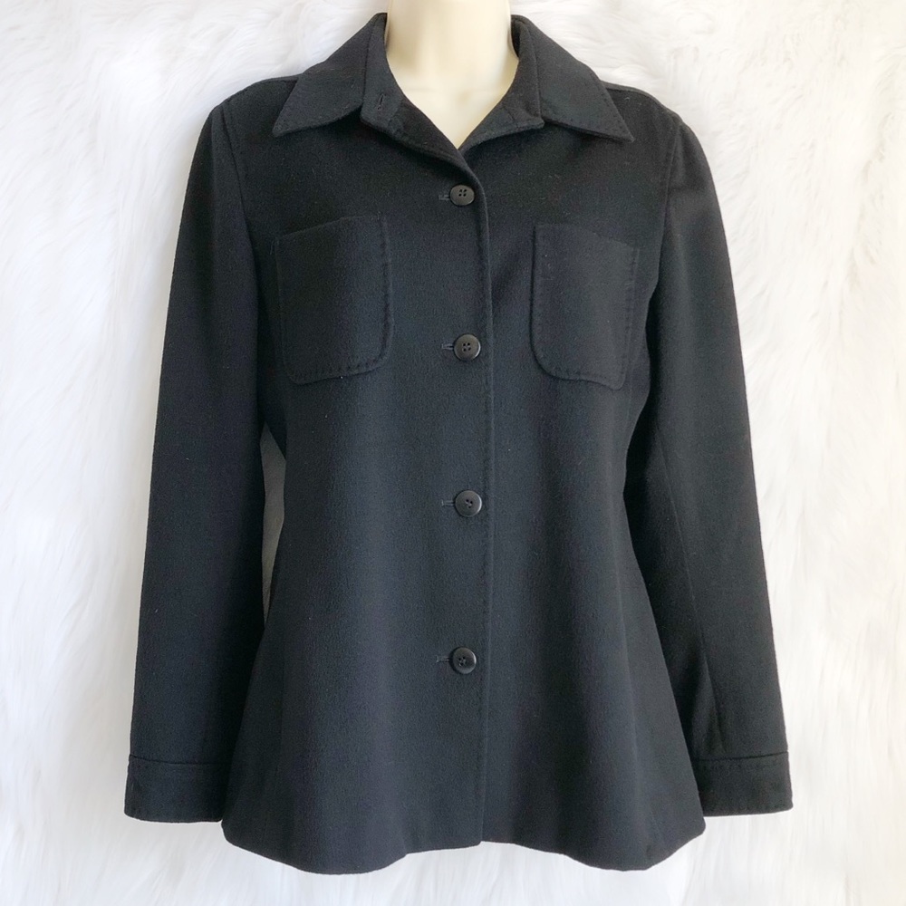 MaxMara Wool Button Down Long Fitted Blazer 8